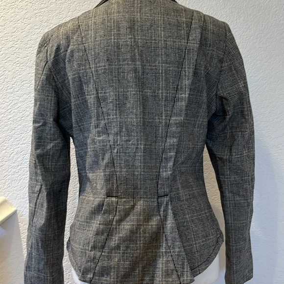 Firetrap Plaid Grey Cropped Blazer Size L - Picture 3 of 8